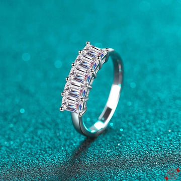.5CT Total Emerald Cut High Quality Moissanite Diamonds Half Eternity Anniversary - Luxury Jewellery